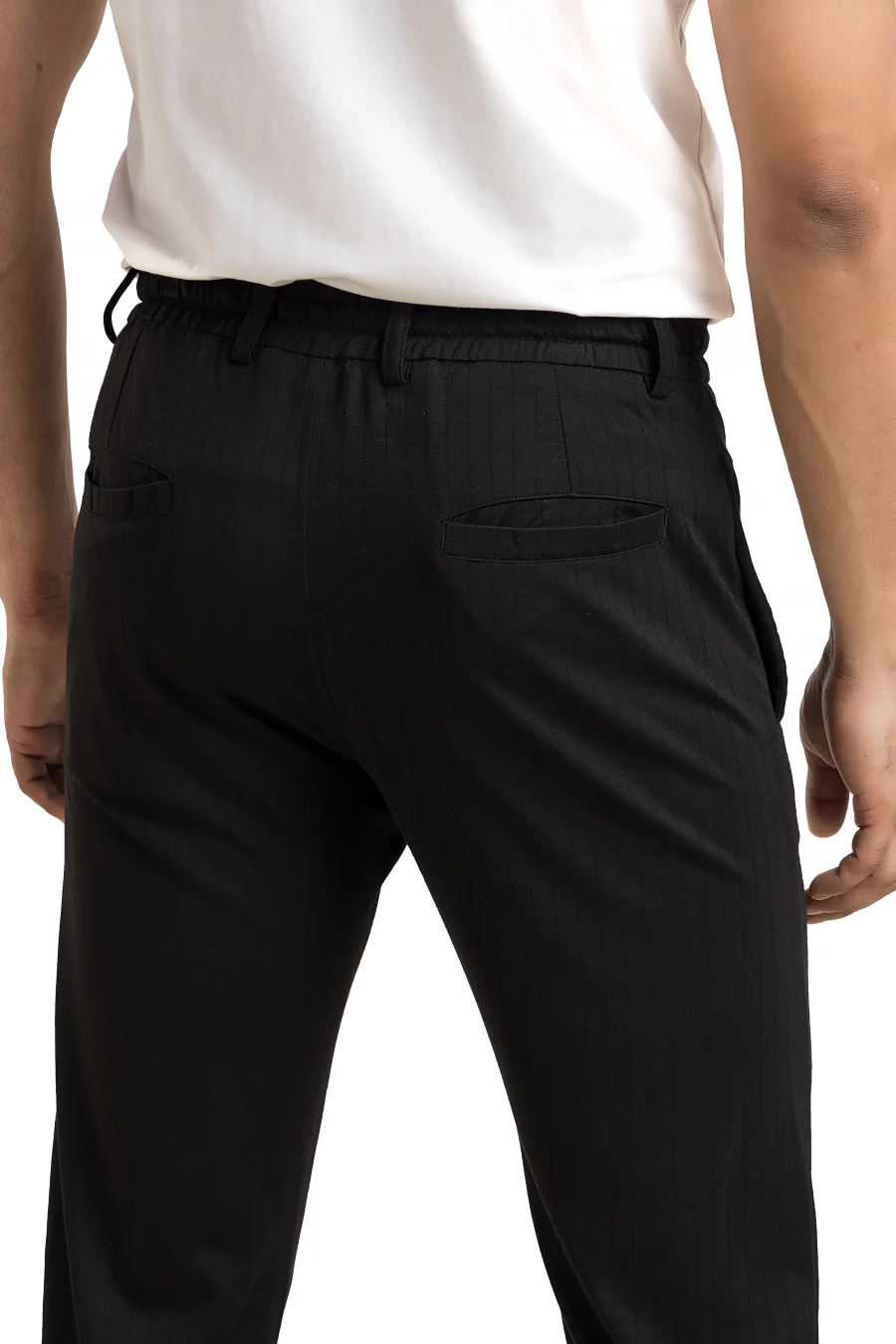 FlexiFit Black Casual Trouser Pants - Stretchable Comfort with Pockets - Image 4