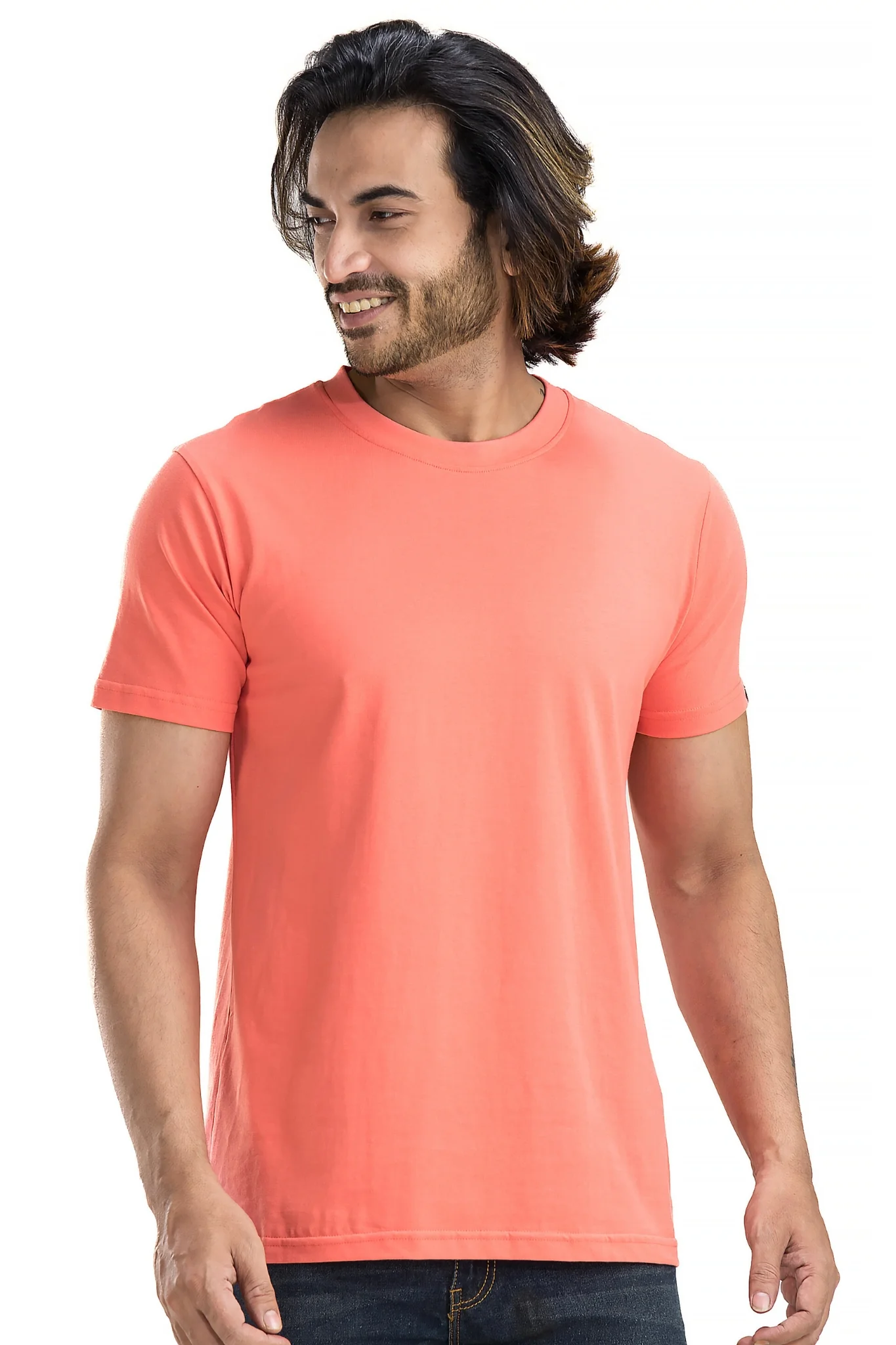 Men's Solid Basic Sugar Coral T-Shirt - Image 7